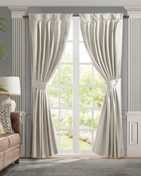 Avignon Pleat Curtain Panel with Tieback Single White by   