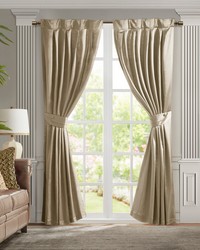 Avignon Pleat Curtain Panel with Tieback Single Champagne by   