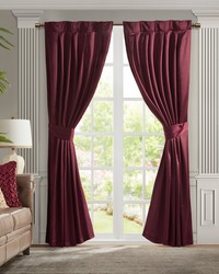 Avignon Pleat Curtain Panel with Tieback Single Burgundy by   