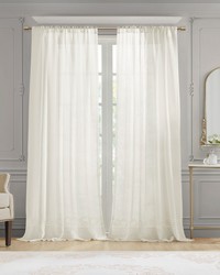 Cornelli Embroidery Curtain Panel Single White by   