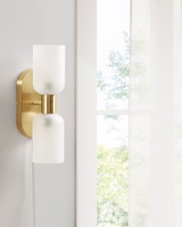 Dove Double Tube 2Light Wall Sconce Frosted glass gold by   