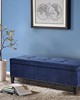 Olliix Shandra II Tufted Top Soft Close Storage Bench Blue