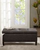 Olliix Shandra II Tufted Top Soft Close Storage Bench Charcoal