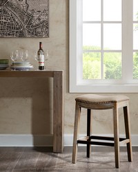 Belfast Saddle Counter Stool Linen by   