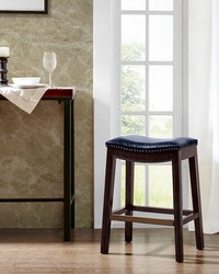 Belfast Saddle Counter Stool Navy by   