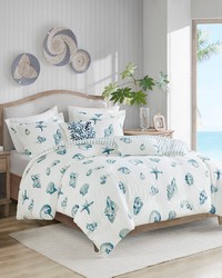 Beach House 3 Piece Duvet Cover Set Blue Full Queen by   