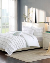 Waterfall Ruffle Comforter Set White Full Queen by   