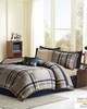 Olliix Robbie Plaid Comforter Set with Bed Sheets Navy Multi