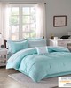 Olliix Toren Embroidered Comforter Set with Bed Sheets Aqua