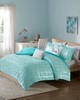 Olliix Raina Metallic Printed Comforter Set Aqua/Silver