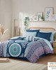 Olliix Loretta Boho Comforter Set with Bed Sheets Navy