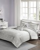 Olliix Zoey Metallic Triangle Print Comforter Set Grey/Silver