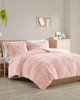 Olliix Malea Shaggy Long Fur Comforter Mini Set Blush