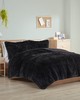 Olliix Malea Shaggy Long Fur Comforter Mini Set Black