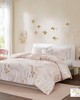 Olliix Rebecca Metallic Printed Comforter Set Blush/Gold