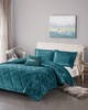 Olliix Felicia Velvet Comforter Set with Throw Pillow Teal