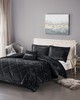 Olliix Felicia Velvet Comforter Set with Throw Pillow Black