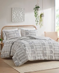 Astoria Clip Jacquard Comforter Set Grey Full Queen by   