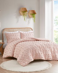 Lucy Clip Jacquard Comforter Set Pink Full Queen by   