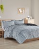 Olliix Malea Shaggy Long Fur Comforter Mini Set Black/White