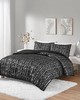 Olliix Naomi Metallic Print Faux Fur Comforter Set Black/Silver