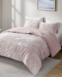 Mira Crushed Velvet Sherpa Reversible Comforter Set Lavender Full Queen by   