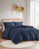 Olliix Lucy Clip Jacquard Comforter Set Navy