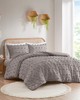 Olliix Lucy Clip Jacquard Comforter Set Grey