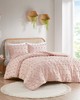 Olliix Lucy Clip Jacquard Comforter Set Pink