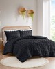 Olliix Lucy Clip Jacquard Comforter Set Black