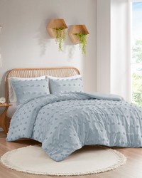 Lucy Clip Jacquard Comforter Set Blue Full Queen by   