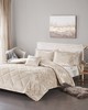 Olliix Felicia Velvet Comforter Set with Throw Pillow Champagne