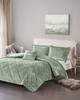 Olliix Felicia Velvet Comforter Set with Throw Pillow Green