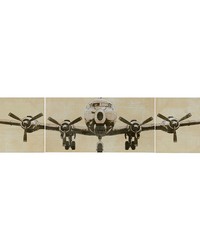 Flight Time Triptych 3piece Canvas Wall Art Set Grey by   