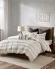 Olliix Rhea Cotton Jacquard Comforter Mini Set Ivory/Charcoal