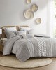 Olliix Imani Cotton Printed Comforter Set with Chenille Gray