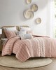 Olliix Imani Cotton Printed Comforter Set with Chenille Blush