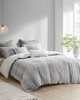 Olliix Kara 3 Piece Cotton Jacquard Comforter Set Gray