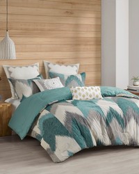 Alpine 3 Piece Comforter Mini Set Aqua Full Queen by   