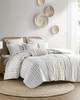 Olliix Imani Cotton Printed Comforter Set with Chenille Ivory