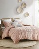 Olliix Imani Cotton Printed Duvet Cover Set with Chenille Blush