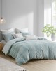 Olliix Kara 3 Piece Cotton Jacquard Duvet Cover Set Aqua