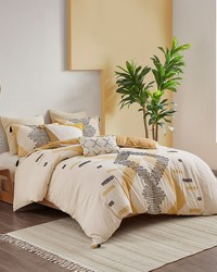 Arizona 3 Piece Cotton Duvet Cover Set Yellow Full Queen by   