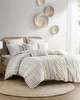 Olliix Imani Cotton Printed Duvet Cover Set with Chenille Ivory