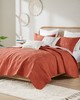 Olliix Kandula 3 Piece Reversible Cotton Quilt Set Coral