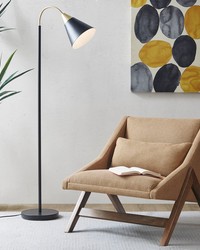 Beacon Arched Metal Floor Lamp with Chimney Shade Matte Black by   