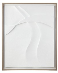 Paths Collide Framed Carved Resin Dimensional Wall Decor OffWhite by   