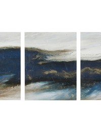 Rolling Waves Triptych 3piece Canvas Wall Art Set Blue by   