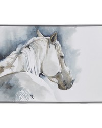 Derby Hand Embellished Horse Framed Canvas Wall Art Blue by   