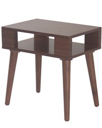 Jayce Mid Century Wood End table Pecan by  Kasmir 